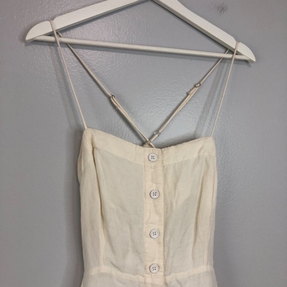 Maeve Anthropologie Linen Colorblock Open Back Midi Dress M - Picture 4 of 15